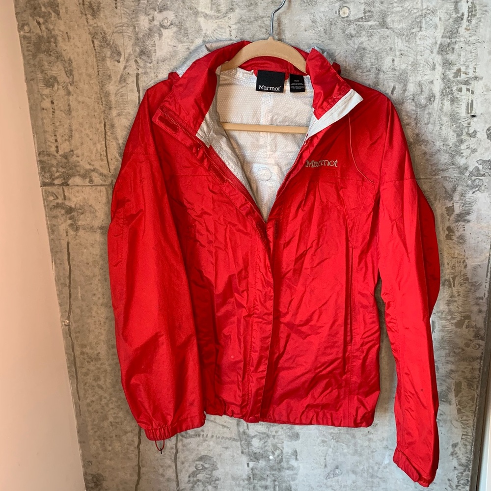 Marmot Rain Jacket with Hood, Red